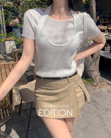 [MADE] Myun layered short‑sleeve knit