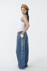 DEEP NECK SLEEVELESS TOP_SKY BLUE-WHITE
