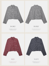 #レッドオータムチェッククロップシャツ (3color)