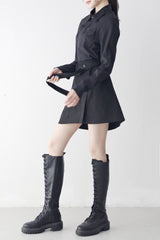 Manir Button Belt Skirt