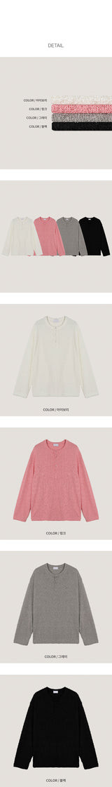 [S/S]バックルヘンリーネックロングスリーブス