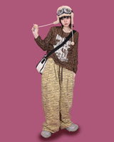 zebra banding pants - yellow