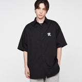 [UNISEX]スモールクラウドビアスマイルオーバーサイズフィット半袖シャツ