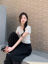 BYドット スリム クロップ 半袖Tシャツ (3color)