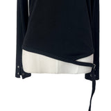 アイレットバックルボタンヘムストラップロングスリーブティー(3 colors)