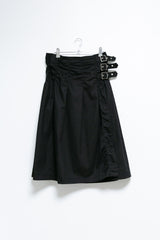 3 belt wrap cotton skirt(3colors)