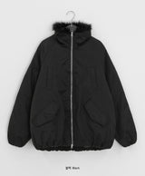 Viewpass High Neck Fur Bomber Jacket