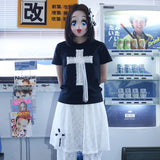 Lace Cross T-shirt - Black