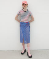 Floral Lace Layered Skirt - Dusty Blue