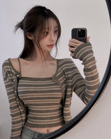Gerun cardigan & sleeveless set