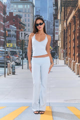Rosy Lace Halter Cami (Baby Blue)