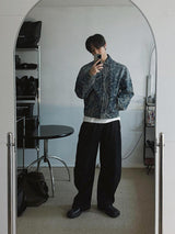 ASCLO Jacquard Denim Zipper Jacket (2color)
