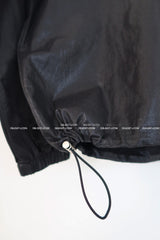 [UNISEX] leather glossy lettering oversized fit sweatshirt