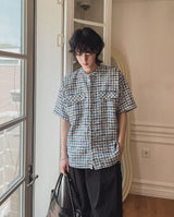 TOZ loose fit tweed half shirt