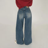 [MADE] Mark, vintage washing wide denim pants