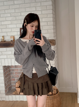 [SHOPPERMADE] Latte Suede Tiered Mini Skirt (2color)