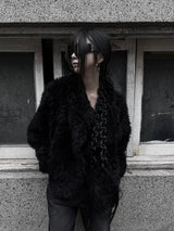 noir chic teddy fur jacket