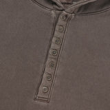 Fleece Henley Neck Pigment Hoodie