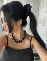 18 mm ブラックパールボールネックレス