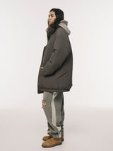 LONG DOWN PUFFER KHAKI BROWN