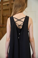 BACK RIBBON DRESS (2 COLORS)