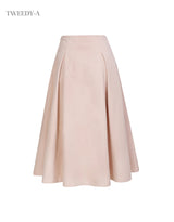 May pintuck flare long skirt
