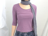U-Neck Three-Quarter Slim Line Cotton Top