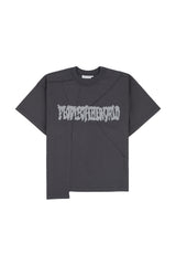 カッティングロゴオーバーサイズフィットTシャツ (DARK GRAY)