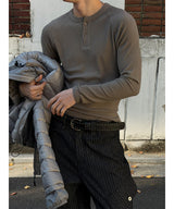 [MUSCLE FIT] Warm golgi henry neck slim t-shirts(4color)