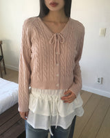 Narkle Twisted Ribbon String Knit Cardigan