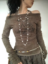 Vintage Washing Halterneck T-Shirt