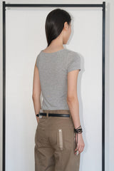 アシンメトリックツイステッドショルダートップ (Gray)