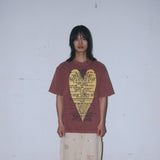 Untitled Heart Logo Pigment Wash Short Sleeve Brown