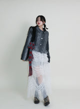 Hayley Cancanシースルーレースロングスカート