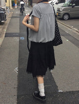 Butin Dot Button Balloon Short Sleeve T-shirt