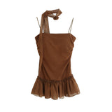 Luna Dot Frill Slip Top & Scarf Set 231629453