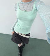 HAZY SLIM LONG SLEEVELESS