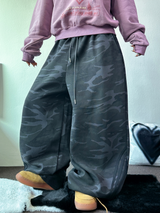 TRACK THREE LINE ダウンスナップバルーンロングパンツ 🖤🩶💚🧸2COLOR