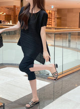 Lubat Unbalanced Pleated Blouse