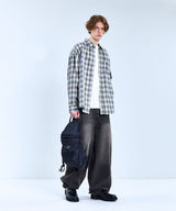 87-STAN091 Misty Forest OverFit Pocket Long-Sleeved Check Shirt