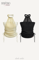 Shine halter chiffon blouse tube top