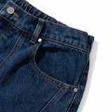 DIAGONAL CUT DENIM PANTS
 - BLUE