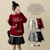 Pen Lettering Printing Round Knit