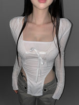 lavender crop bolero cd(3 color)