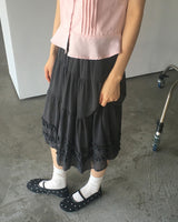 Hetty Cancan シースルーフリルウエストバンドミディスカート