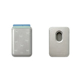 MagSafe Case Ribbon Pattern Silver Leather Card Wallet Set