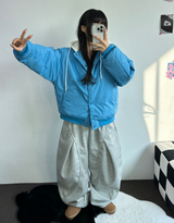 KIDDY RING POINT FRONT PLEAT BALLOON PANTS💙🩶🖤 - 3 COLORS