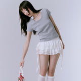 90's カーブドTシャツ (MELANGE GREY)