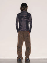 TIE SPRAYED BOOT CUT SUEDE PANTS