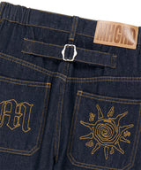 TWO TUCK CURVED DENIM PANTS_BLUE